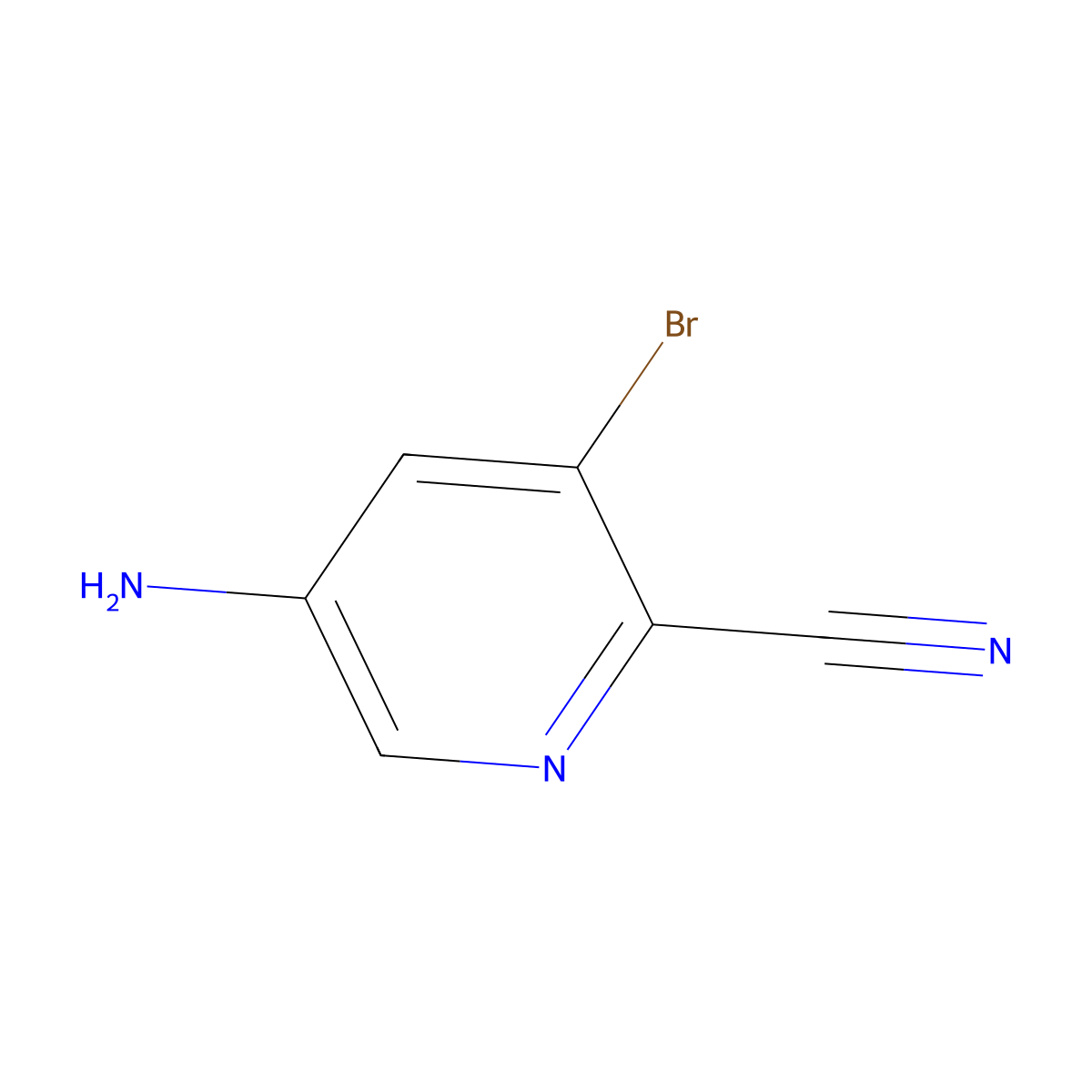 5-Amino-3-bromopicolinonitrile molecular structure, CAS 573762-88-6