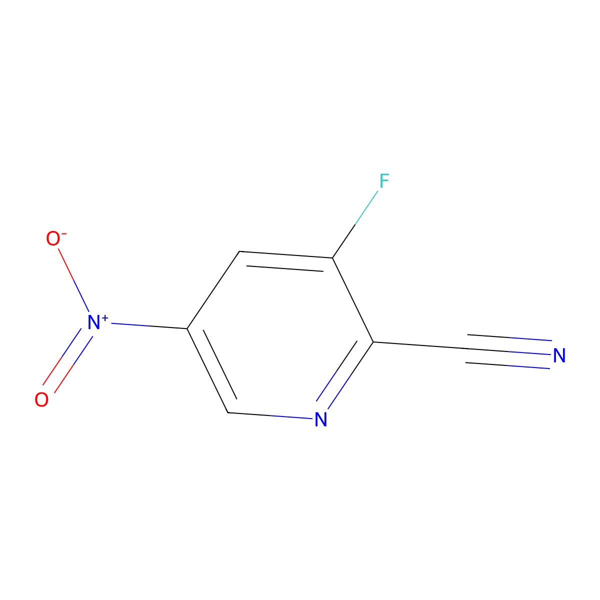 3-Fluoro-5-nitropicolinonitrile molecular structure, CAS 573763-02-7