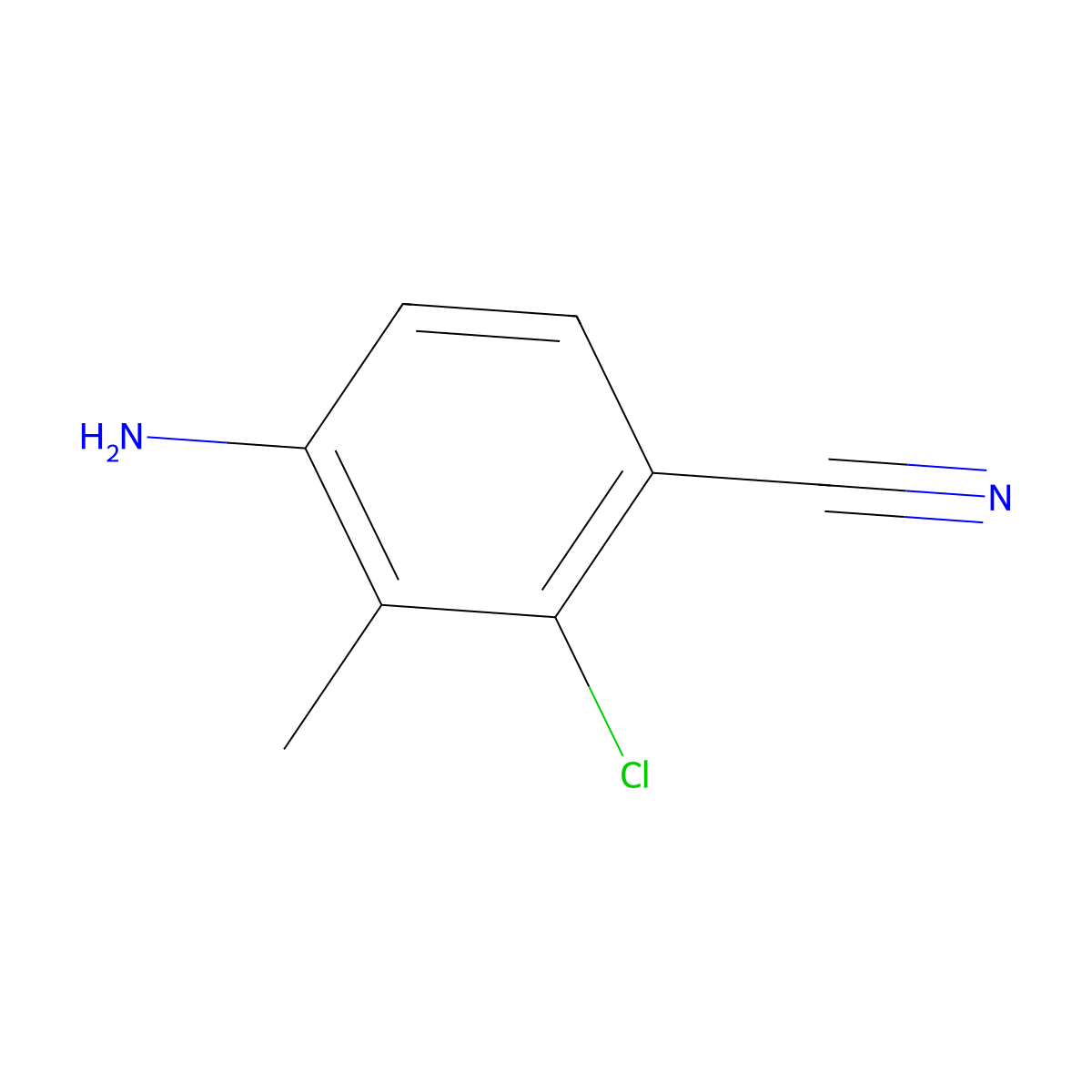 4-Amino-2-chloro-3-methylbenzonitrile molecular structure, CAS 573768-09-9