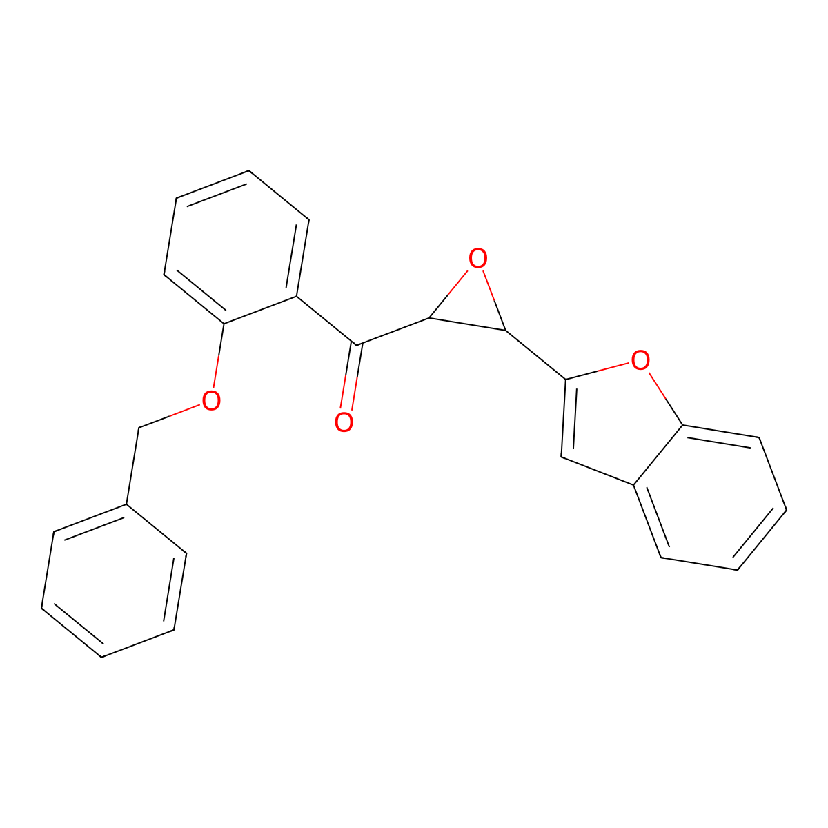 (3-(Benzofuran-2-yl)oxiran-2-yl)(2-(benzyloxy)phenyl)methanone molecular structure, CAS 57379-60-9