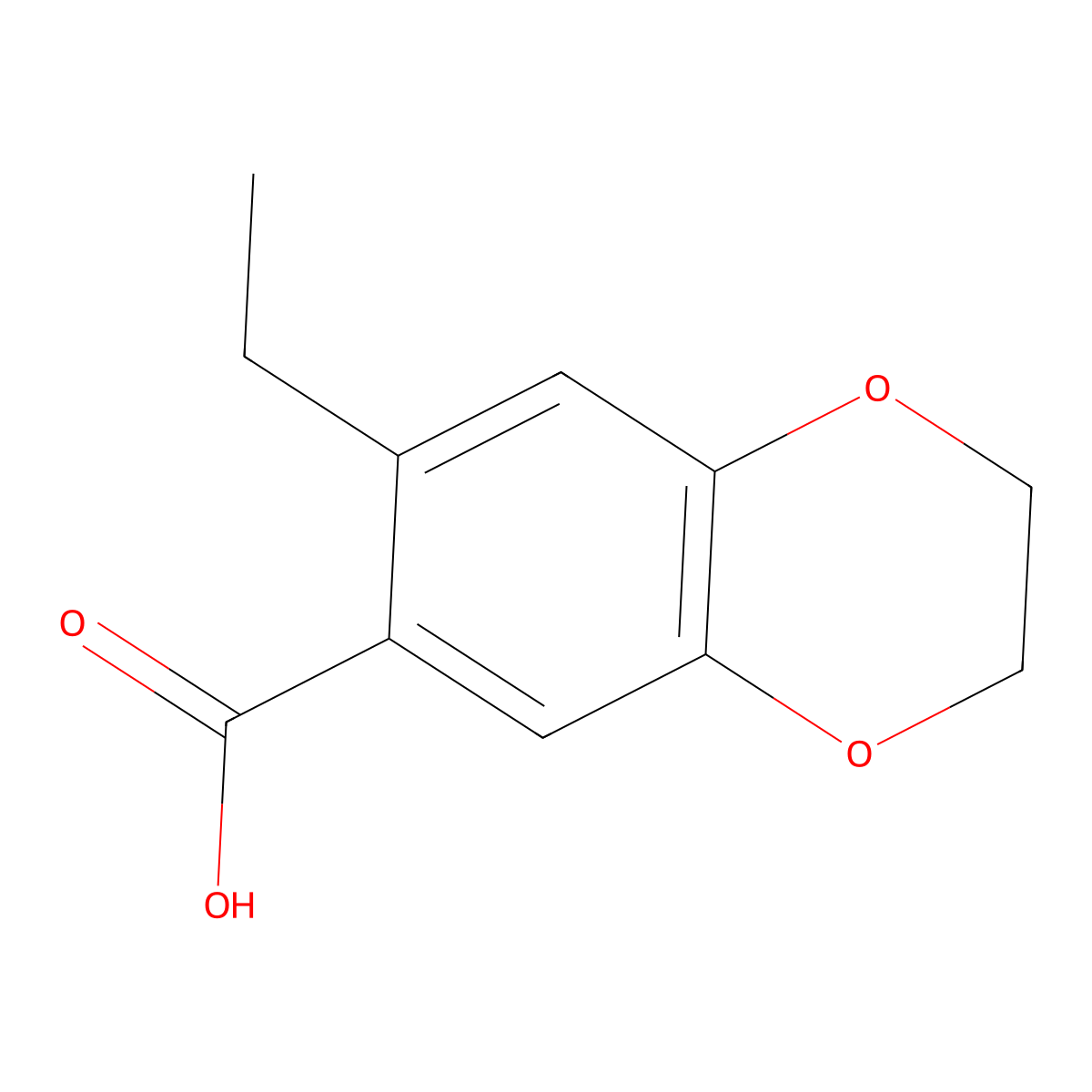 7-Ethyl-2,3-dihydro-1,4-benzodioxine-6-carboxylic acid molecular structure, CAS 57379-70-1