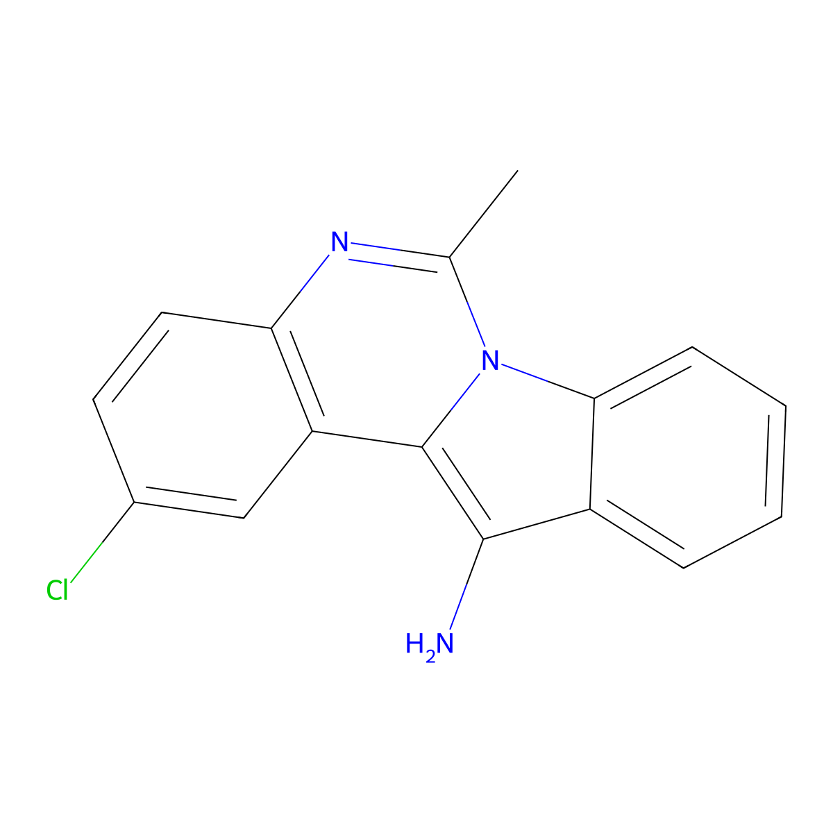 2-Chloro-6-methylindolo[1,2-c]quinazolin-12-amine molecular structure, CAS 57380-01-5
