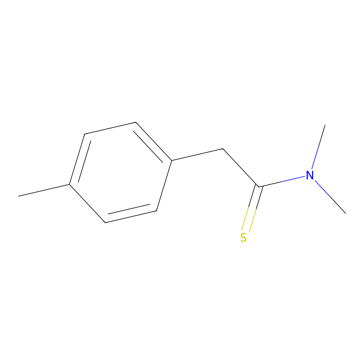 N,N-dimethyl-2-(4-methylphenyl)thioacetamide molecular structure, CAS 57380-82-2