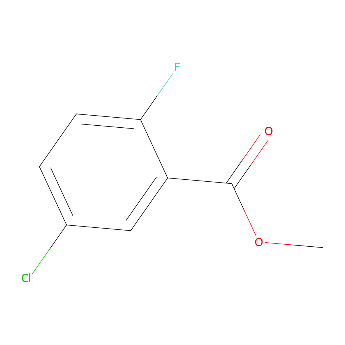 Methyl 5-chloro-2-fluorobenzoate molecular structure, CAS 57381-36-9