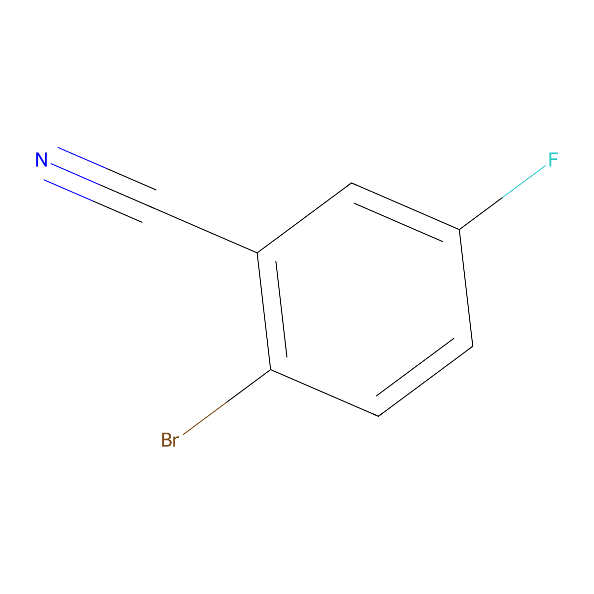 2-Bromo-5-fluorobenzonitrile molecular structure, CAS 57381-39-2