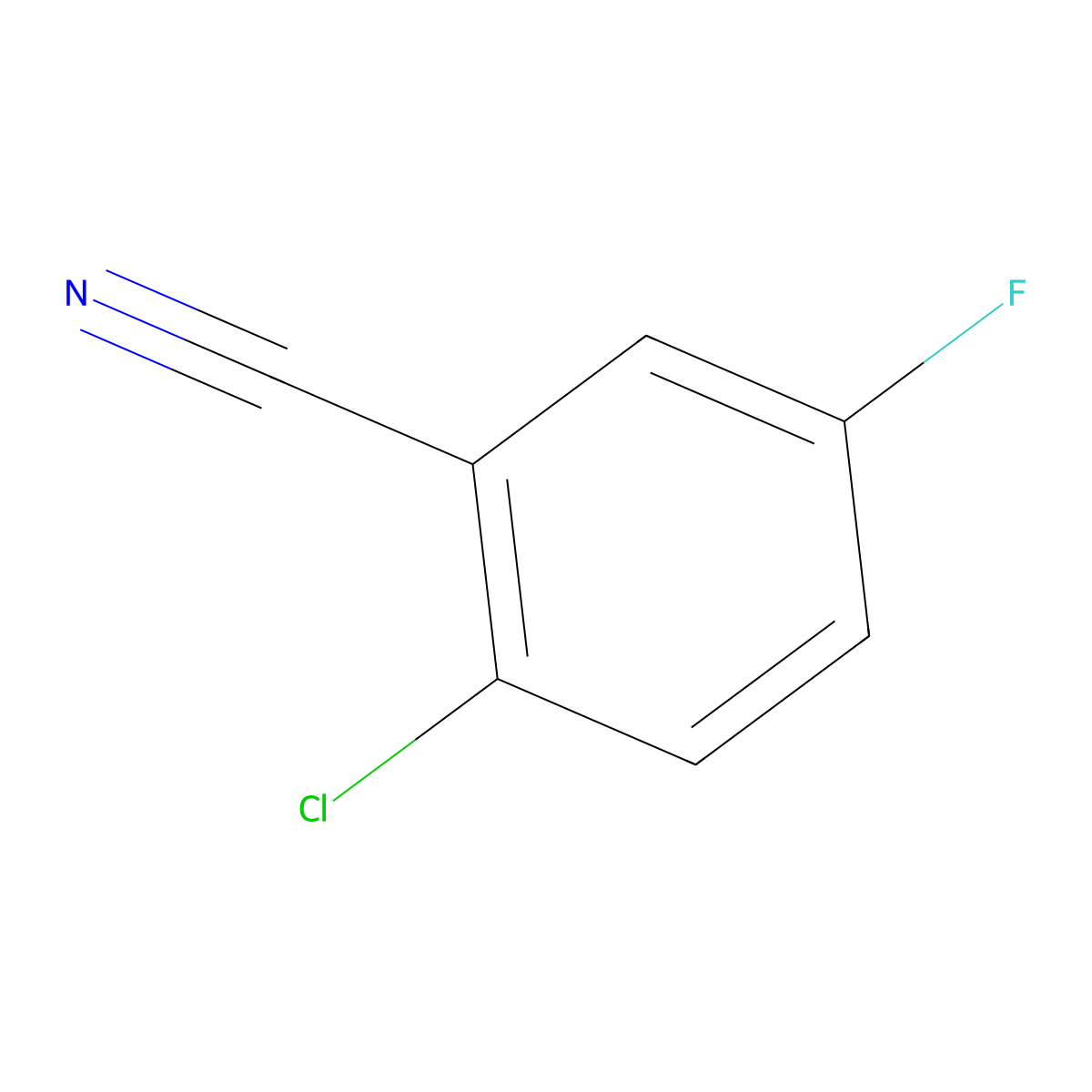 2-Chloro-5-fluorobenzonitrile molecular structure, CAS 57381-56-3