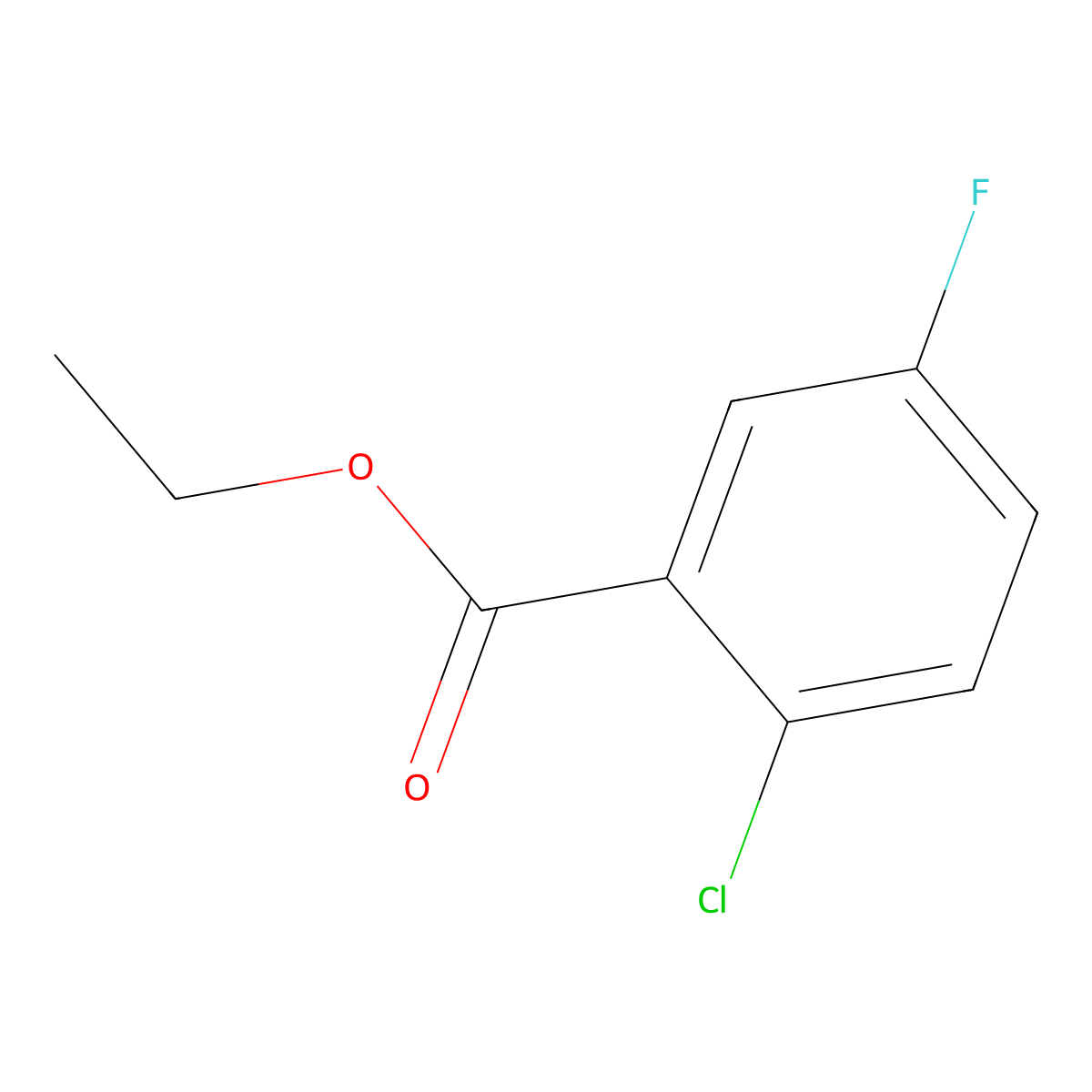 Benzoic acid, 2-chloro-5-fluoro-, ethyl ester molecular structure, CAS 57381-63-2