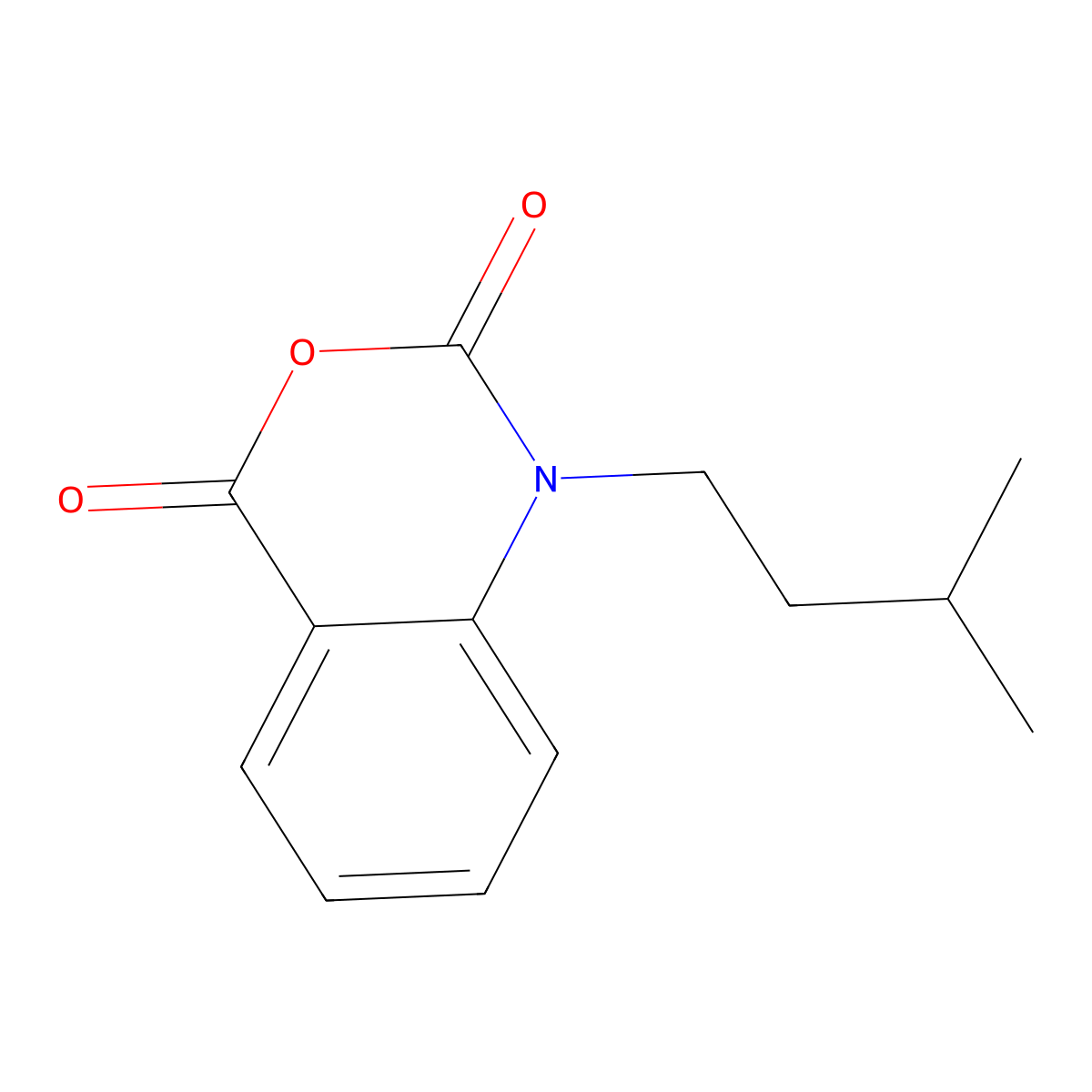 1-(3-methylbutyl)-2,4-dihydro-1H-3,1-benzoxazine-2,4-dione molecular structure, CAS 57384-50-6