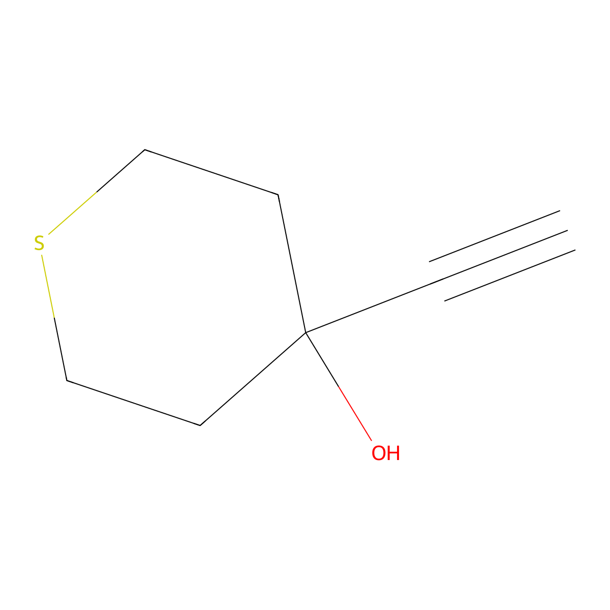 4-Ethynylthian-4-ol molecular structure, CAS 57385-17-8