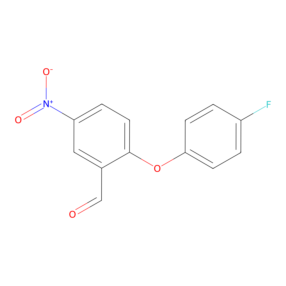 2-(4-Fluorophenoxy)-5-nitrobenzaldehyde molecular structure, CAS 57388-43-9