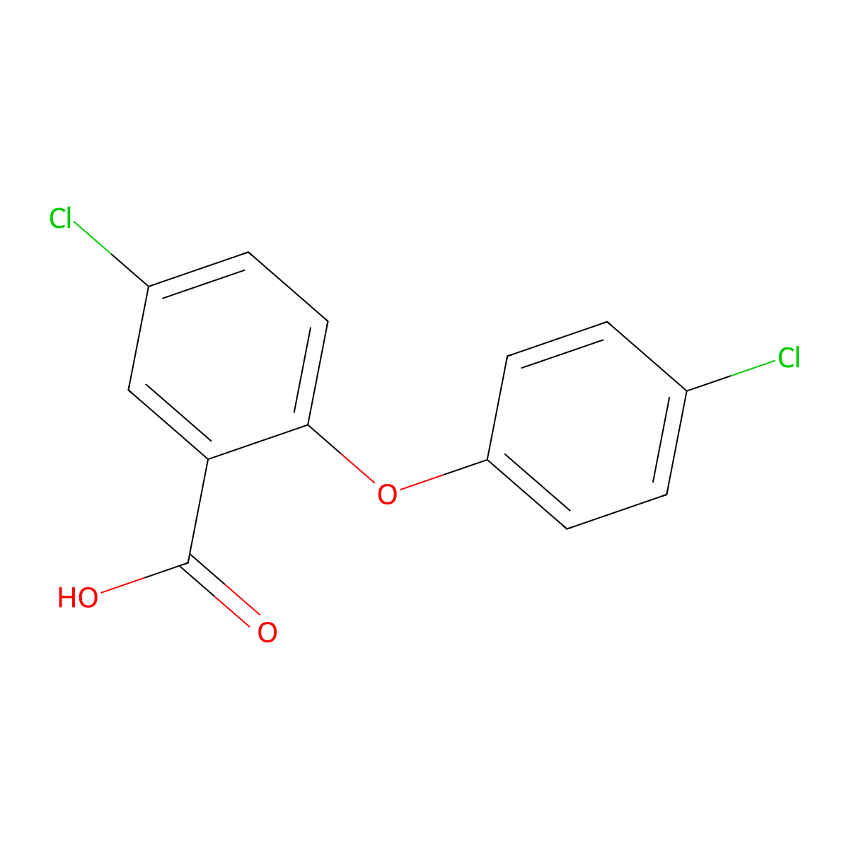 2-(4-Chlorophenoxy)-5-chlorobenzoic acid molecular structure, CAS 57388-53-1