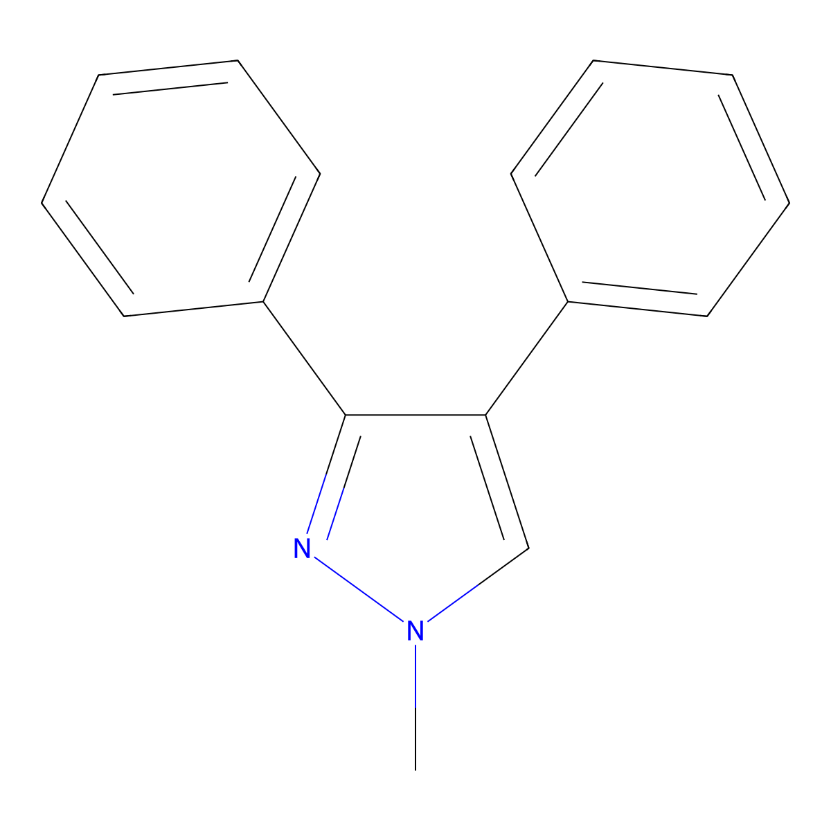 1-Methyl-3,4-diphenyl-1H-pyrazole molecular structure, CAS 57389-73-8