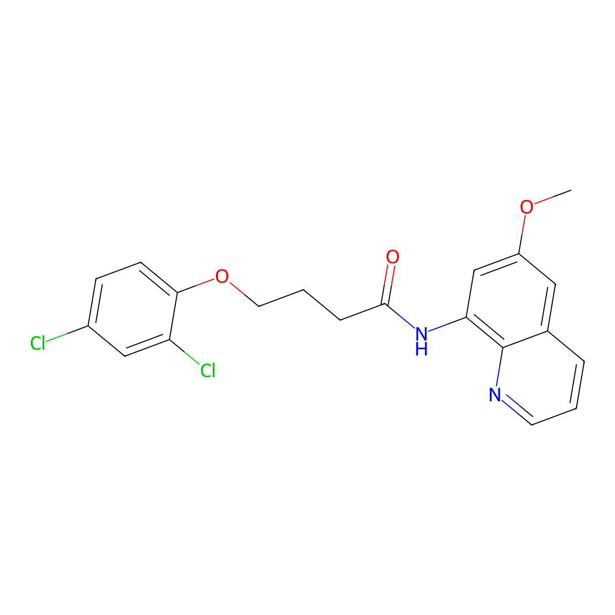 4-(2,4-dichlorophenoxy)-N-(6-methoxyquinolin-8-yl)butanamide molecular structure, CAS 5739-32-2