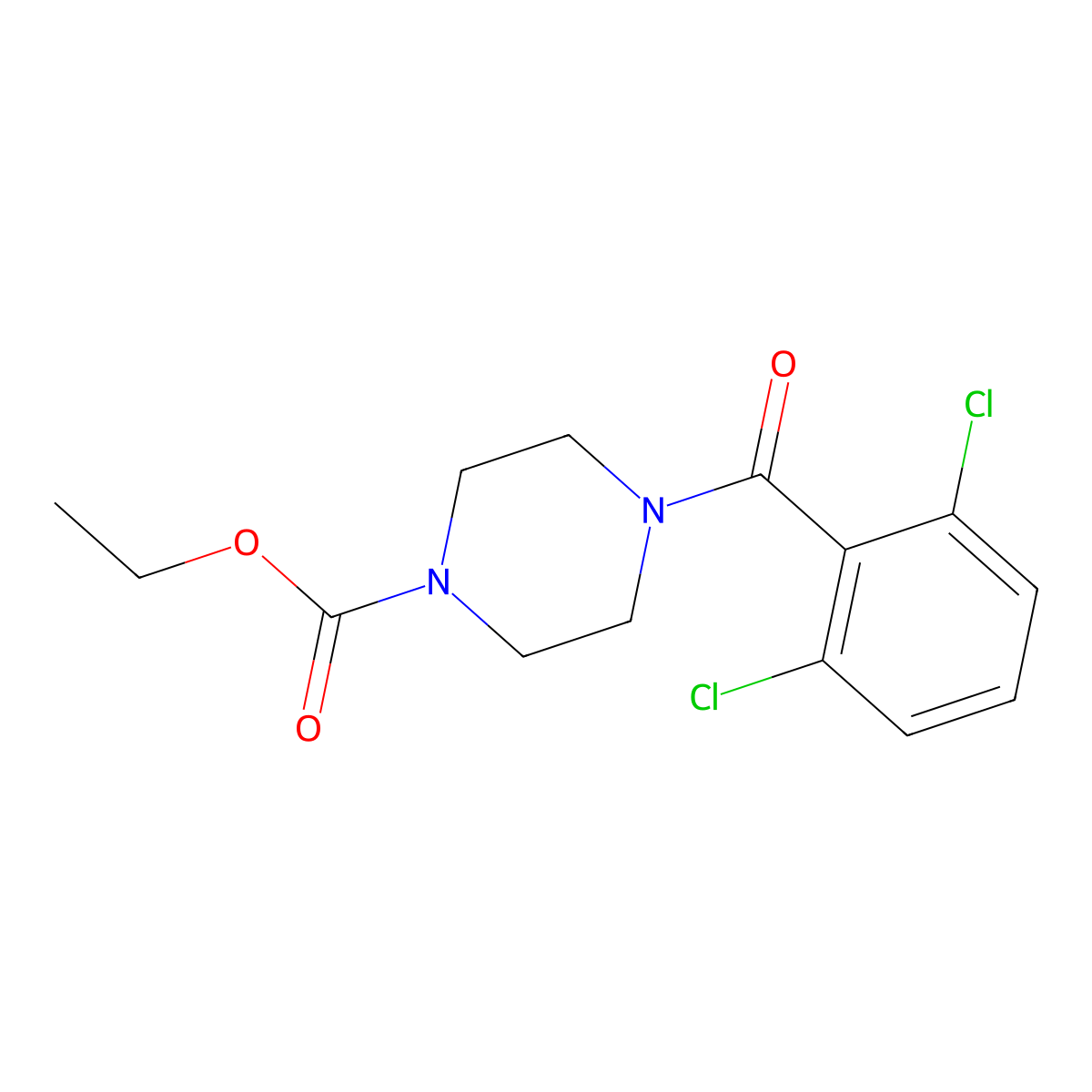 Ethyl 4-(2,6-dichlorobenzoyl)piperazine-1-carboxylate molecular structure, CAS 5739-47-9