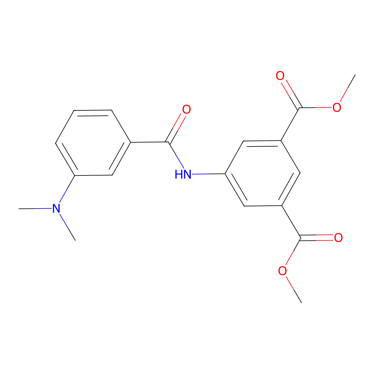 Dimethyl 5-{[3-(dimethylamino)benzoyl]amino}isophthalate molecular structure, CAS 5739-65-1