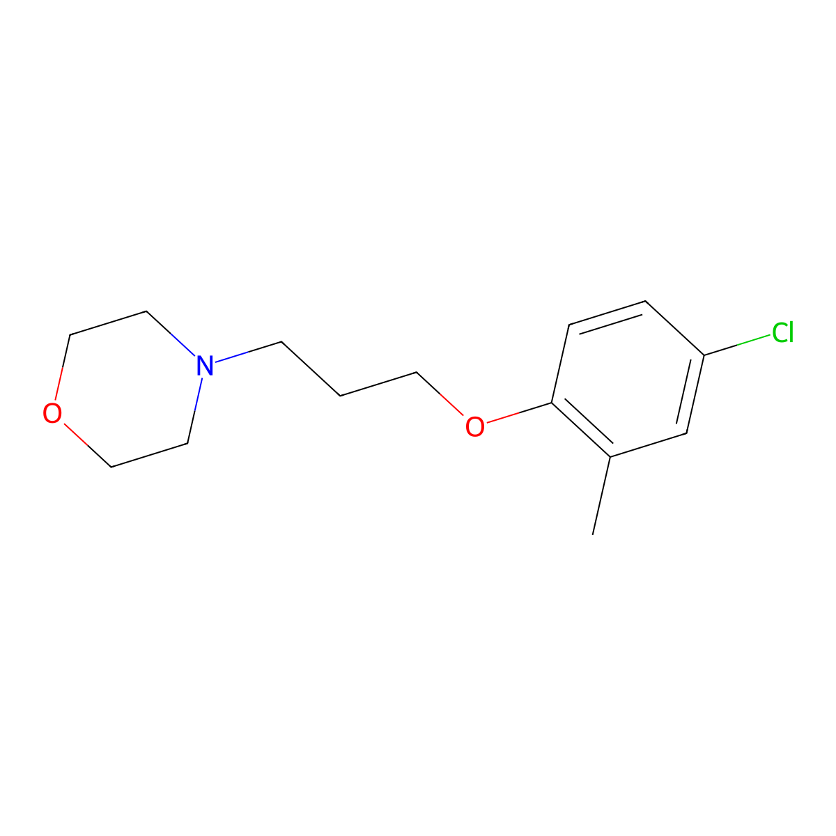 4-[3-(4-Chloro-2-methylphenoxy)propyl]morpholine molecular structure, CAS 5739-73-1
