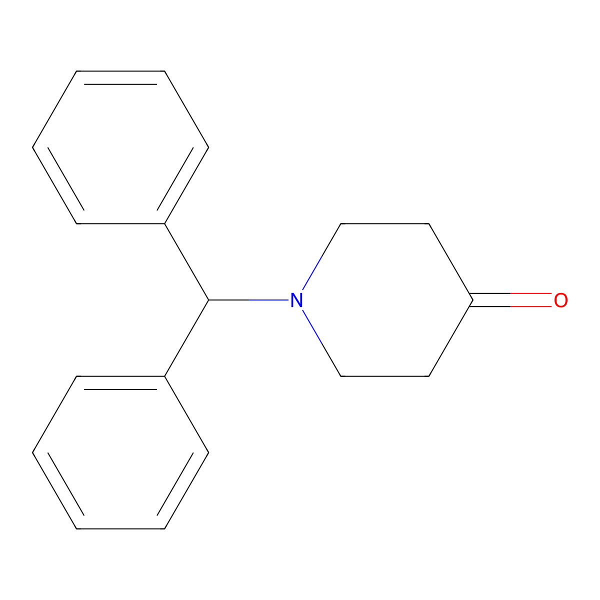1-Benzhydrylpiperidin-4-one molecular structure, CAS 57391-13-6