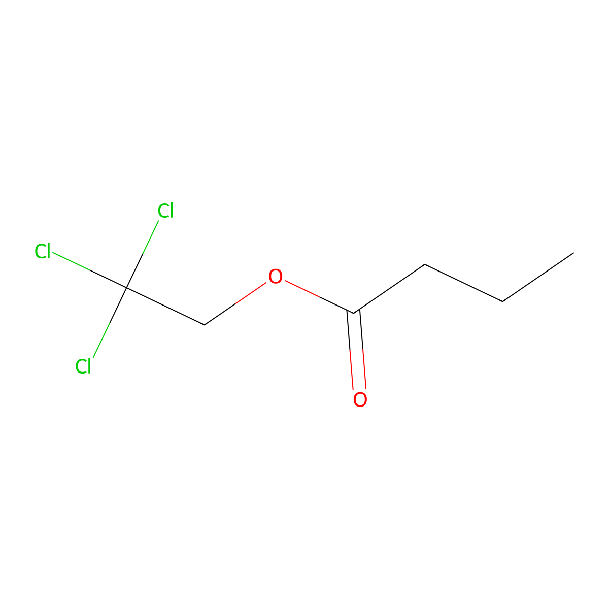 2,2,2-Trichloroethyl butyrate molecular structure, CAS 57392-44-6