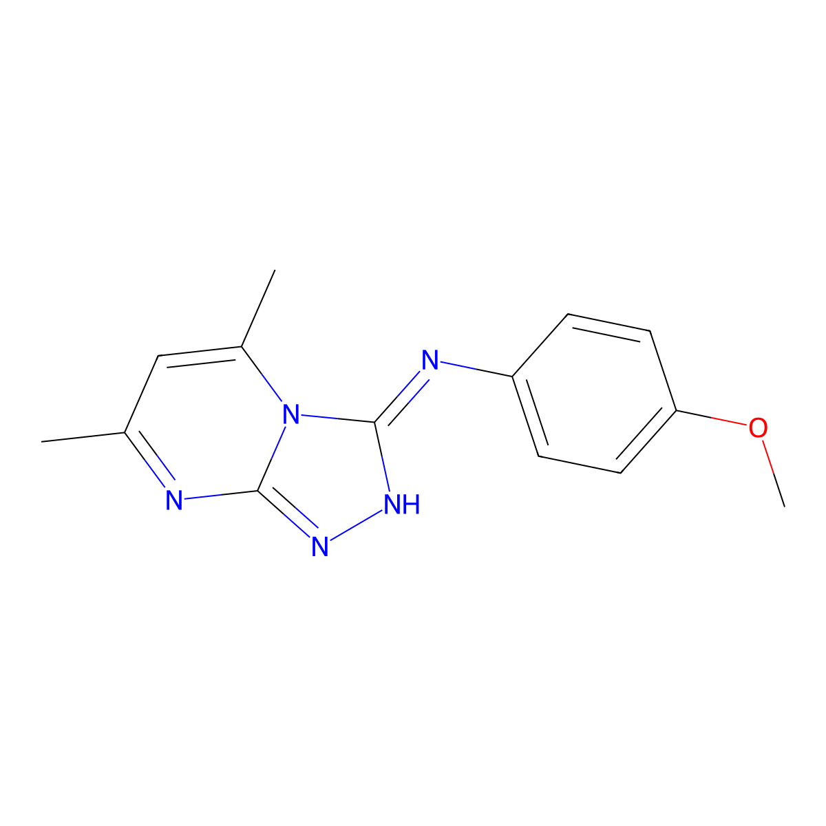 N-(4-methoxyphenyl)-5,7-dimethyl[1,2,4]triazolo[4,3-a]pyrimidin-3-amine molecular structure, CAS 573930-19-5