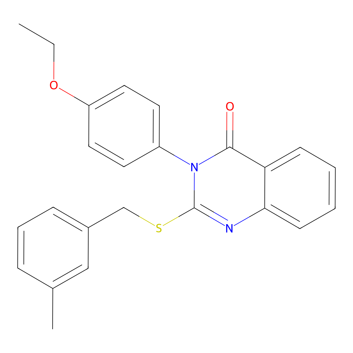 3-(4-Ethoxyphenyl)-2-((3-methylbenzyl)thio)-4(3H)-quinazolinone molecular structure, CAS 573930-30-0
