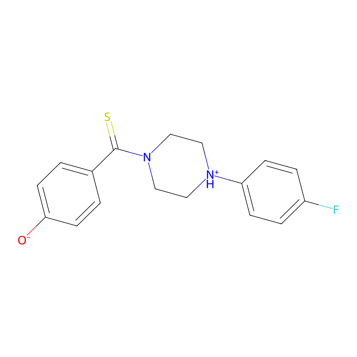 4-[4-(4-Fluorophenyl)piperazin-4-ium-1-carbothioyl]phenolate molecular structure, CAS 573931-01-8