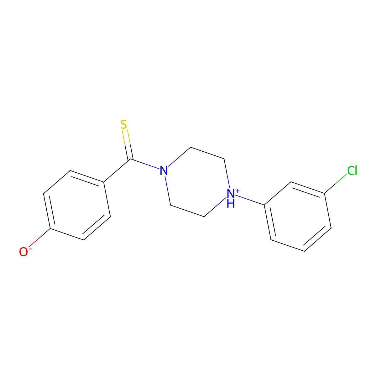 4-{[4-(3-Chlorophenyl)-1-piperazinyl]carbonothioyl}phenol molecular structure, CAS 573931-39-2
