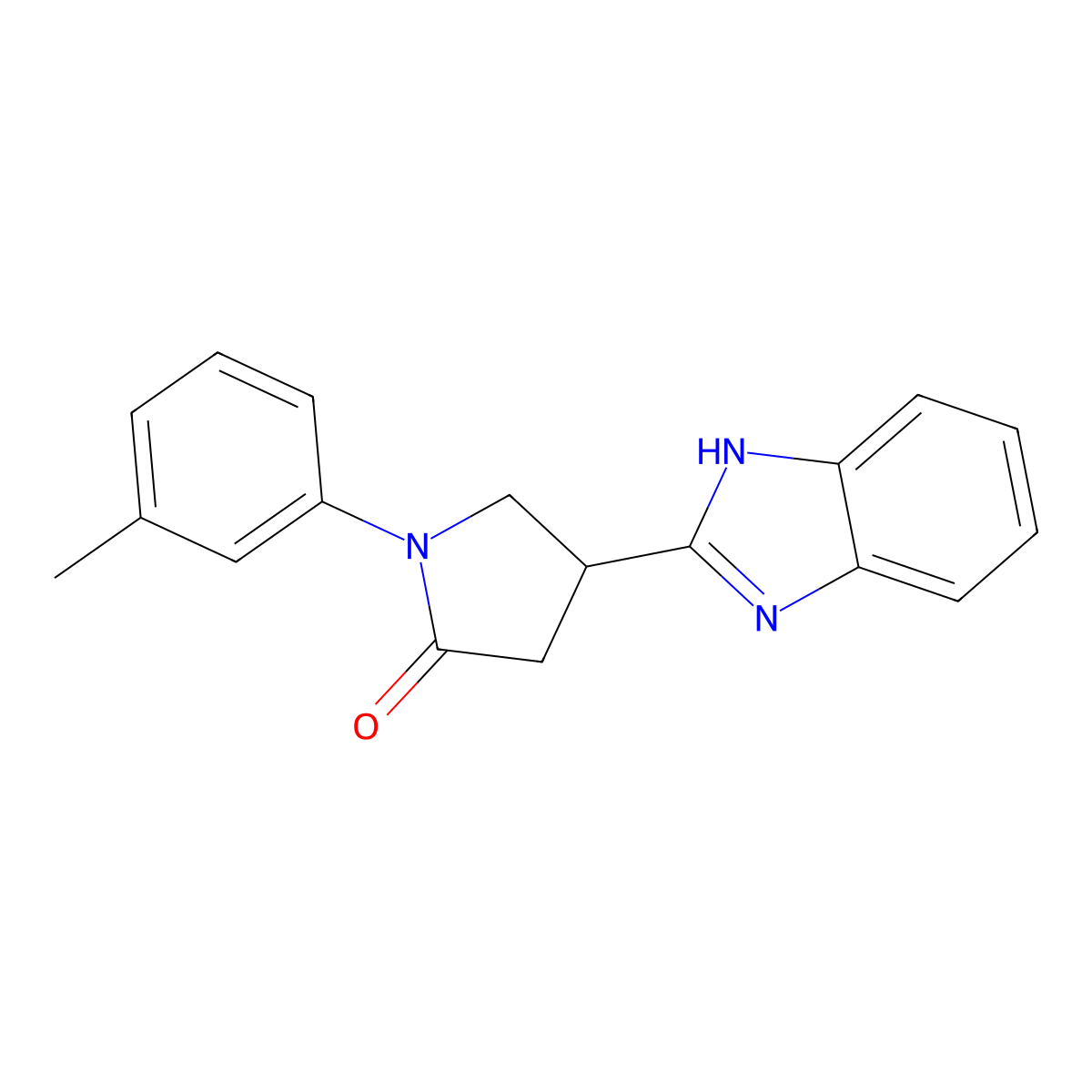 4-(1H-benzimidazol-2-yl)-1-(3-methylphenyl)pyrrolidin-2-one molecular structure, CAS 573931-42-7