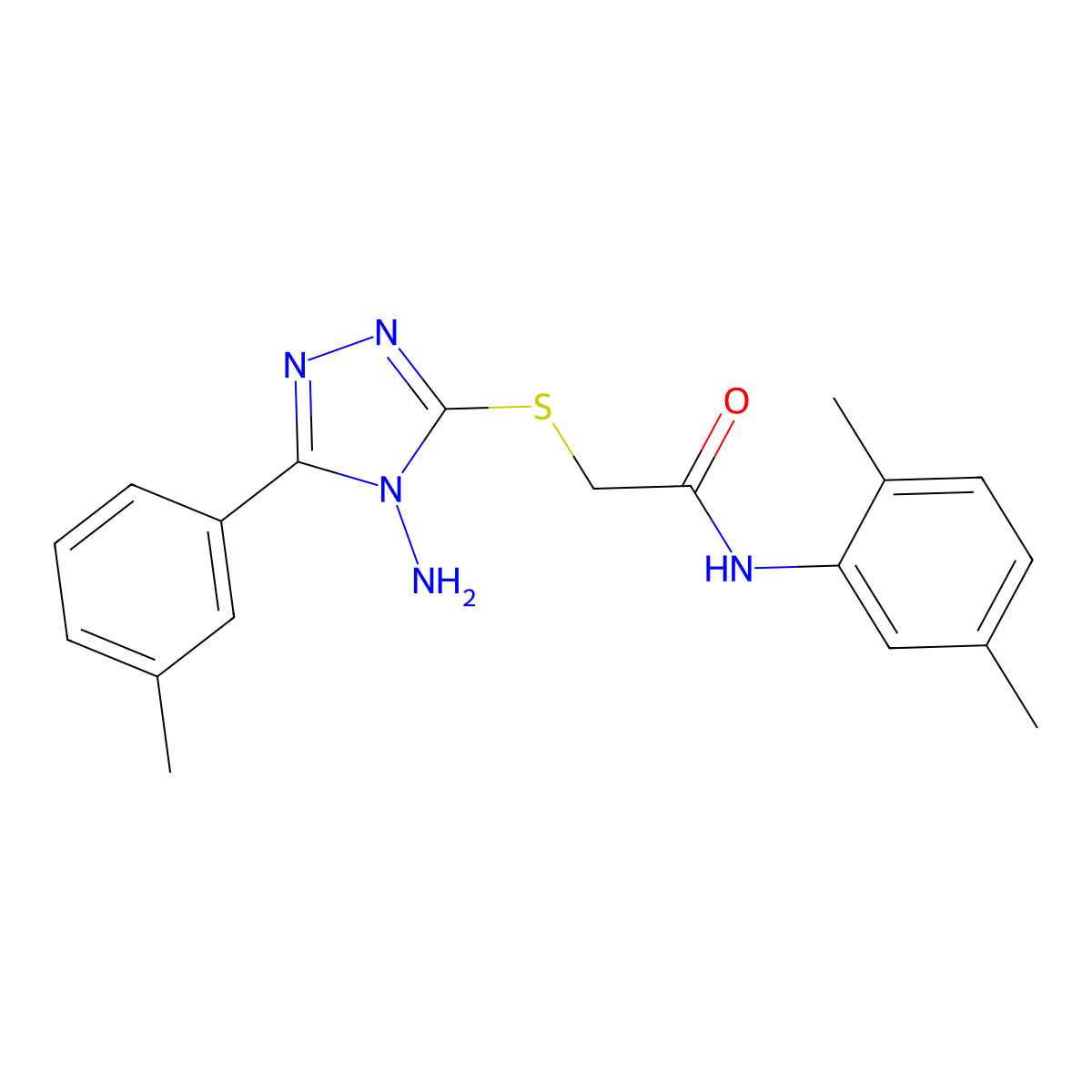 2-((4-amino-5-(m-tolyl)-4H-1,2,4-triazol-3-yl)thio)-N-(2,5-dimethylphenyl)acetamide molecular structure, CAS 573931-43-8