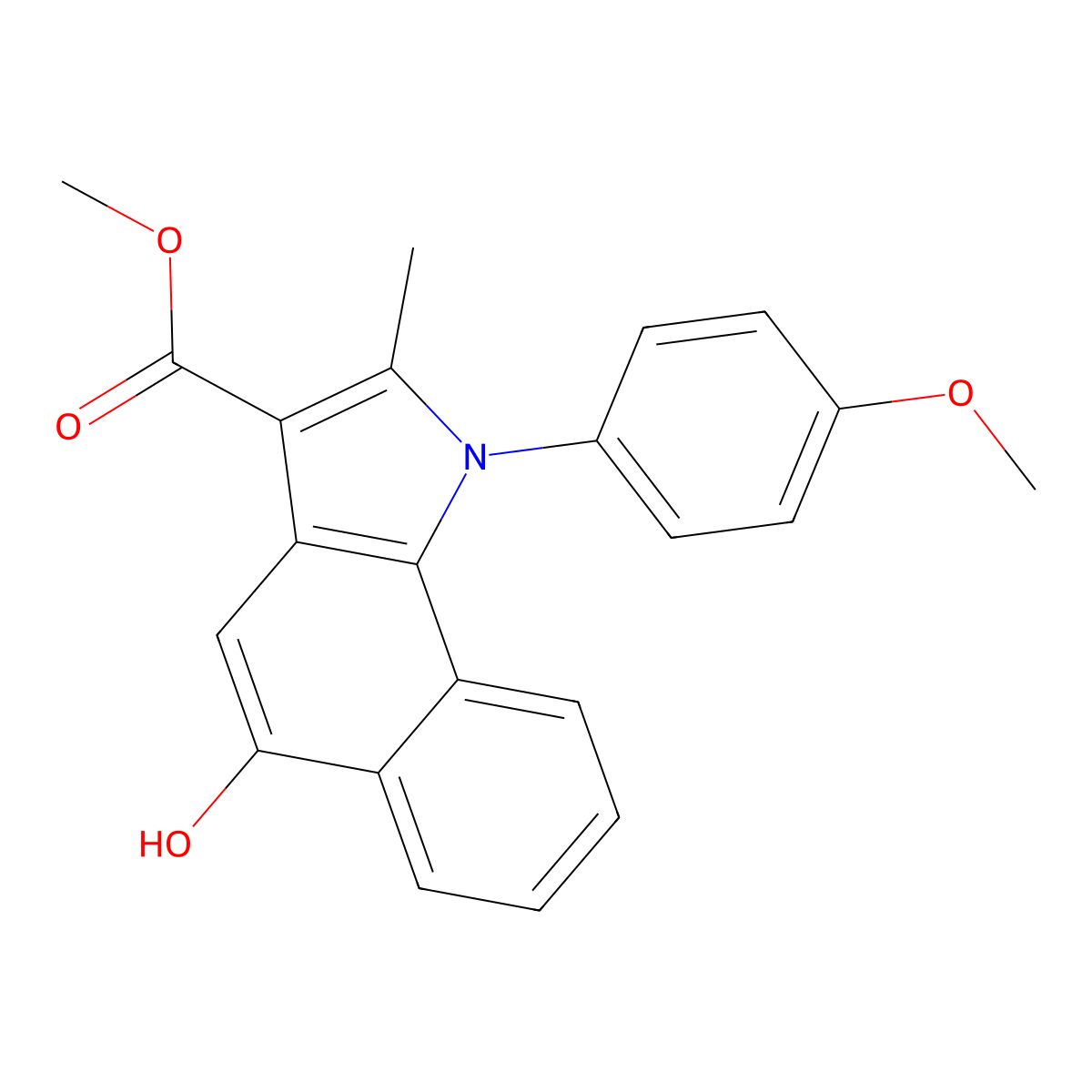 methyl 5-hydroxy-1-(4-methoxyphenyl)-2-methyl-1H-benzo[g]indole-3-carboxylate molecular structure, CAS 573931-76-7