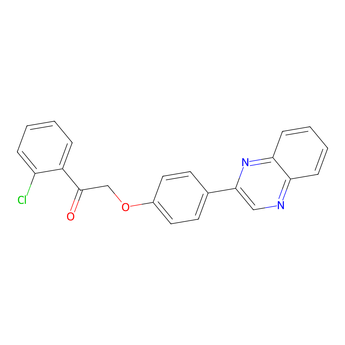 1-(2-Chlorophenyl)-2-(4-quinoxalin-2-ylphenoxy)ethanone molecular structure, CAS 573932-07-7