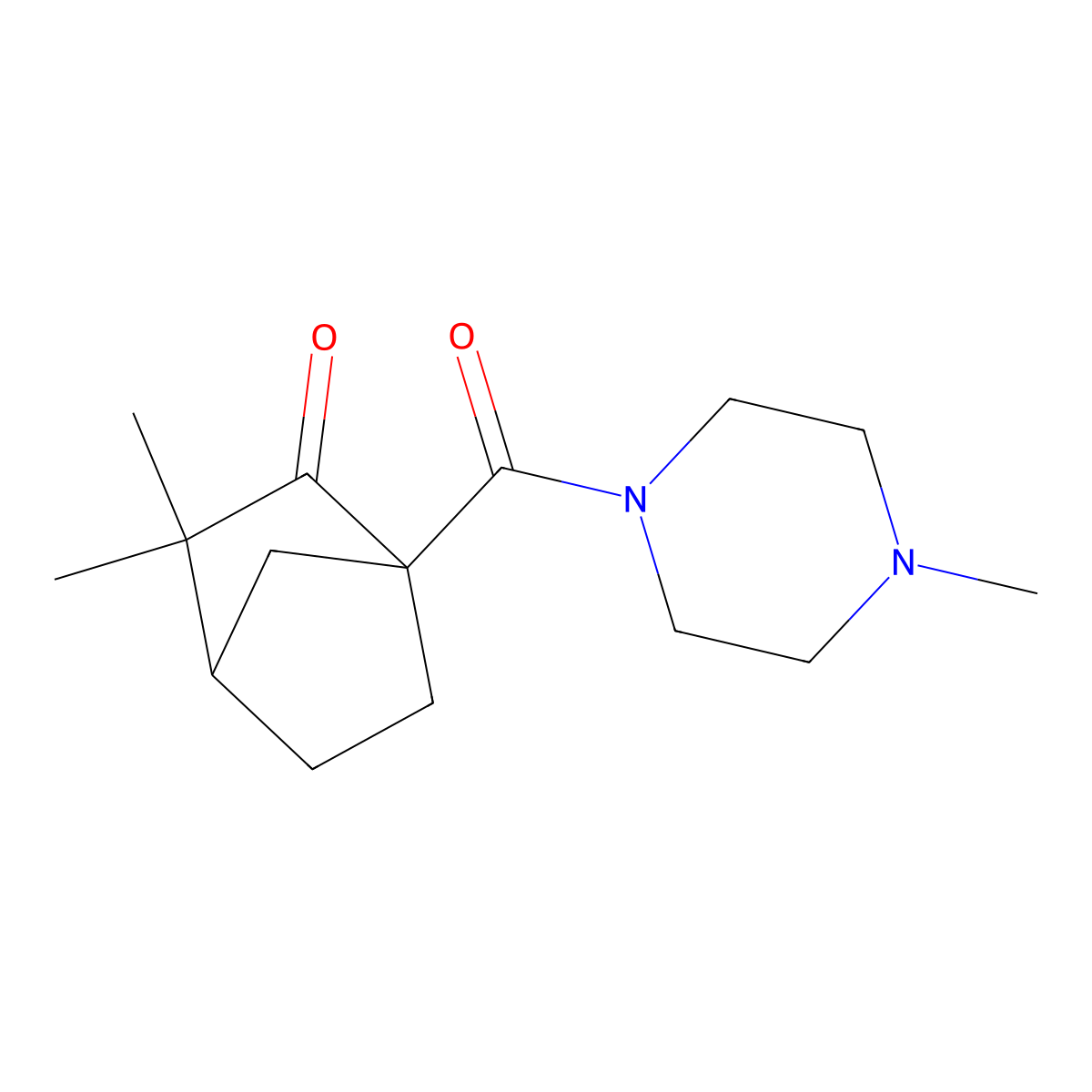 3,3-Dimethyl-1-[(4-methylpiperazinyl)carbonyl]bicyclo[2.2.1]heptan-2-one molecular structure, CAS 573932-51-1