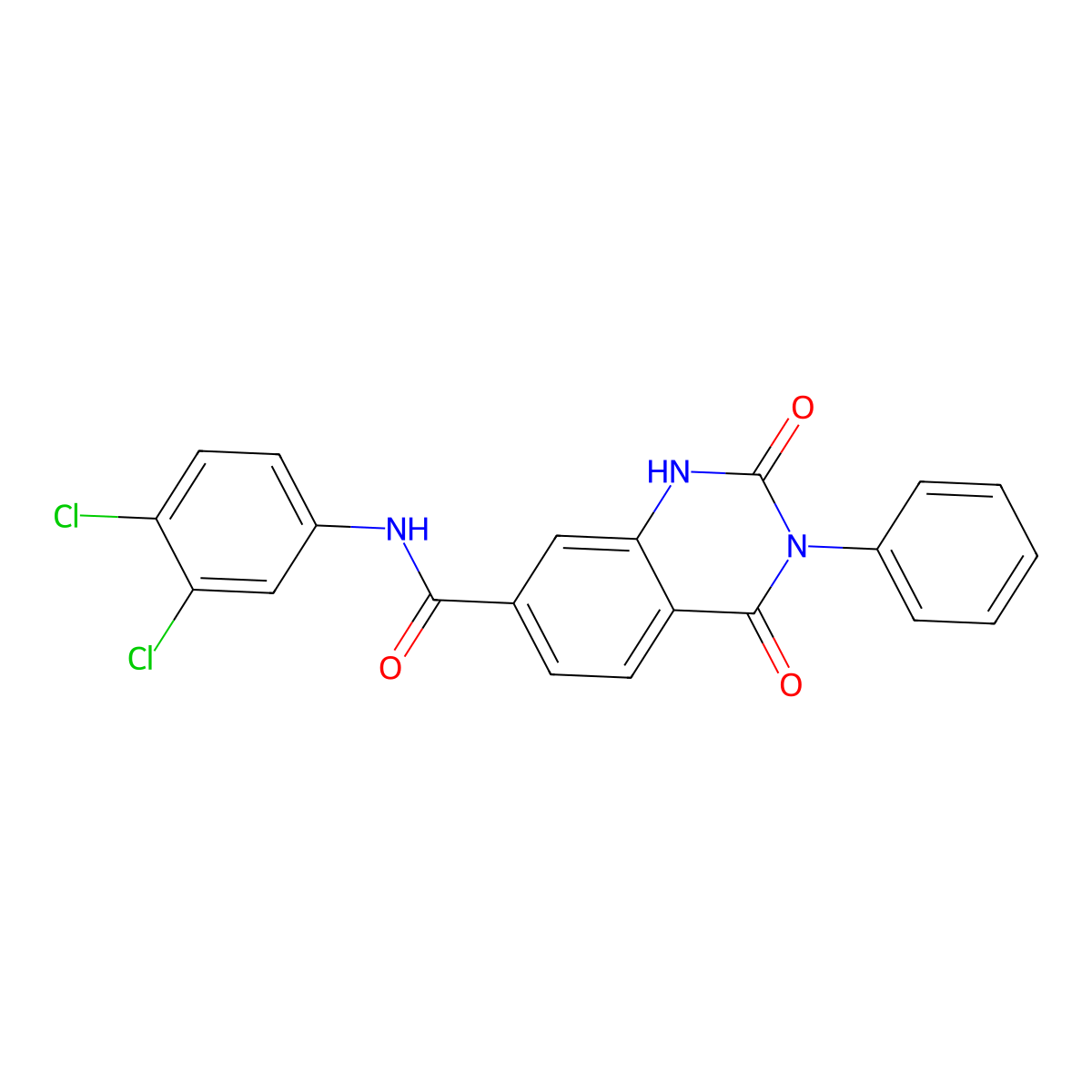 N-(3,4-dichlorophenyl)-2,4-dioxo-3-phenyl-1H-quinazoline-7-carboxamide molecular structure, CAS 573932-99-7