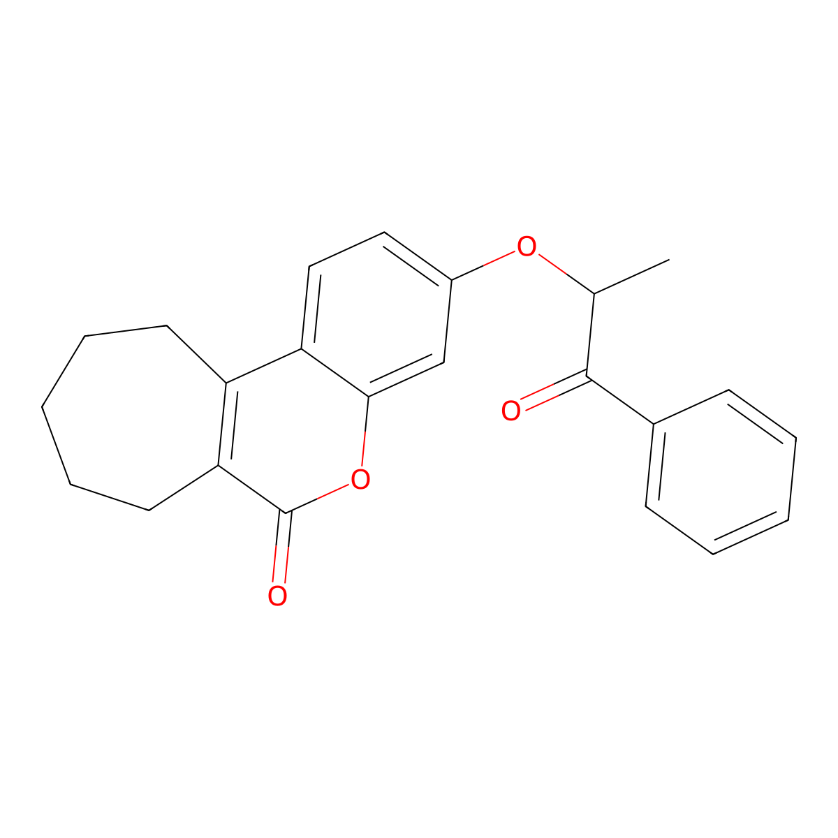 3-(1-methyl-2-oxo-2-phenylethoxy)-8,9,10,11-tetrahydrocyclohepta[c]chromen-6(7H)-one molecular structure, CAS 573933-03-6