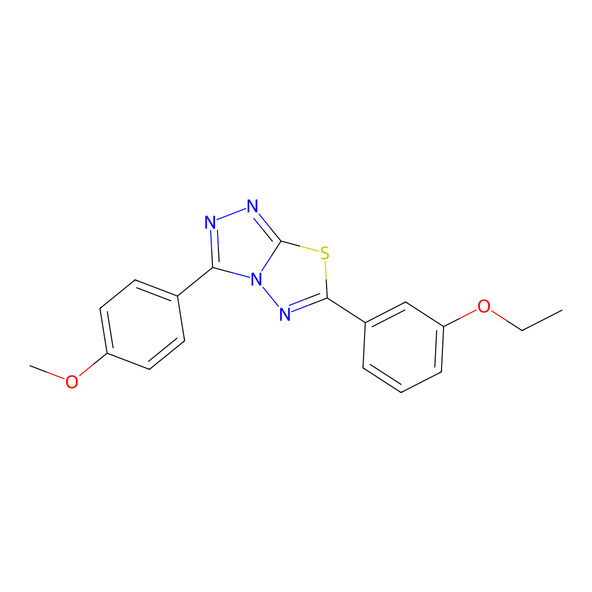 6-(3-Ethoxyphenyl)-3-(4-methoxyphenyl)[1,2,4]triazolo[3,4-b][1,3,4]thiadiazole molecular structure, CAS 573933-83-2