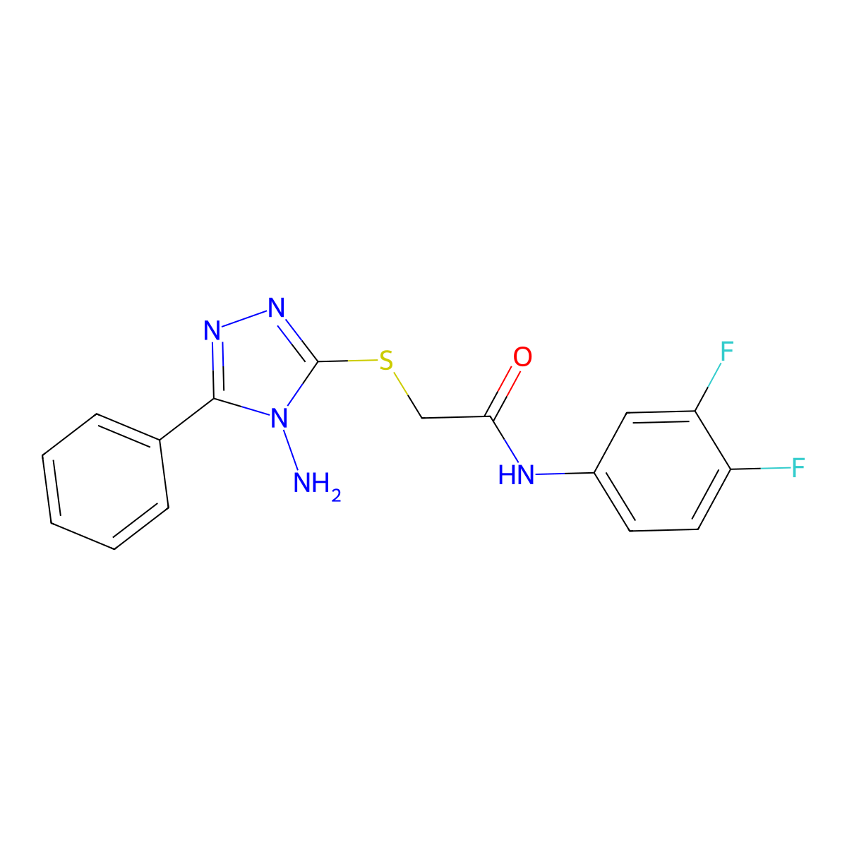 2-[(4-amino-5-phenyl-4H-1,2,4-triazol-3-yl)sulfanyl]-N-(3,4-difluorophenyl)acetamide molecular structure, CAS 573934-20-0