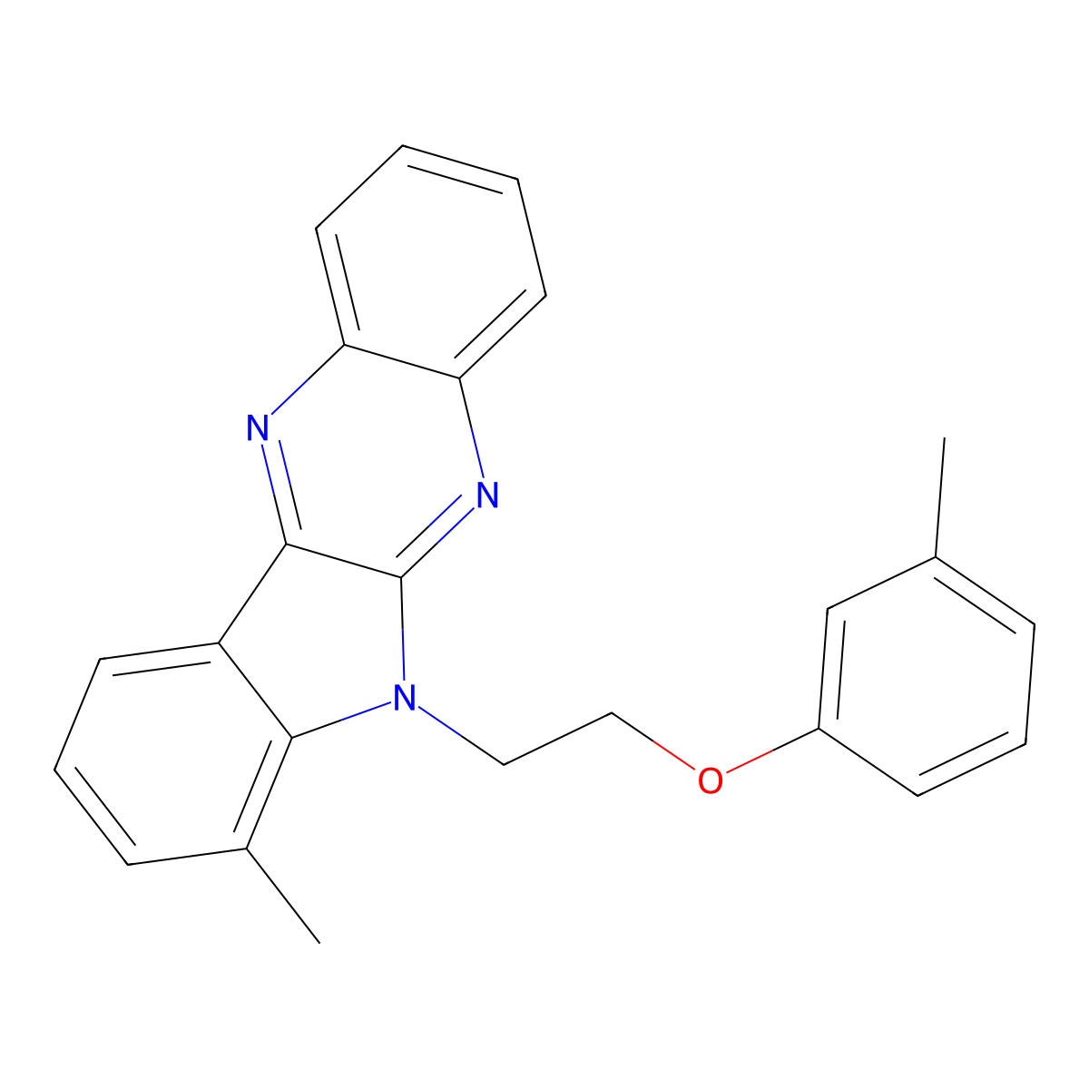 7-methyl-6-[2-(3-methylphenoxy)ethyl]-6H-indolo[2,3-b]quinoxaline molecular structure, CAS 573934-26-6