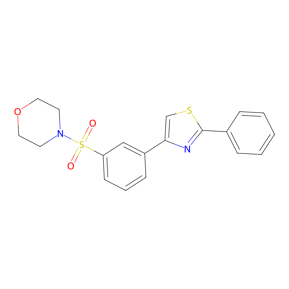 4-{[3-(2-Phenyl-1,3-thiazol-4-yl)phenyl]sulfonyl}morpholine molecular structure, CAS 573934-27-7