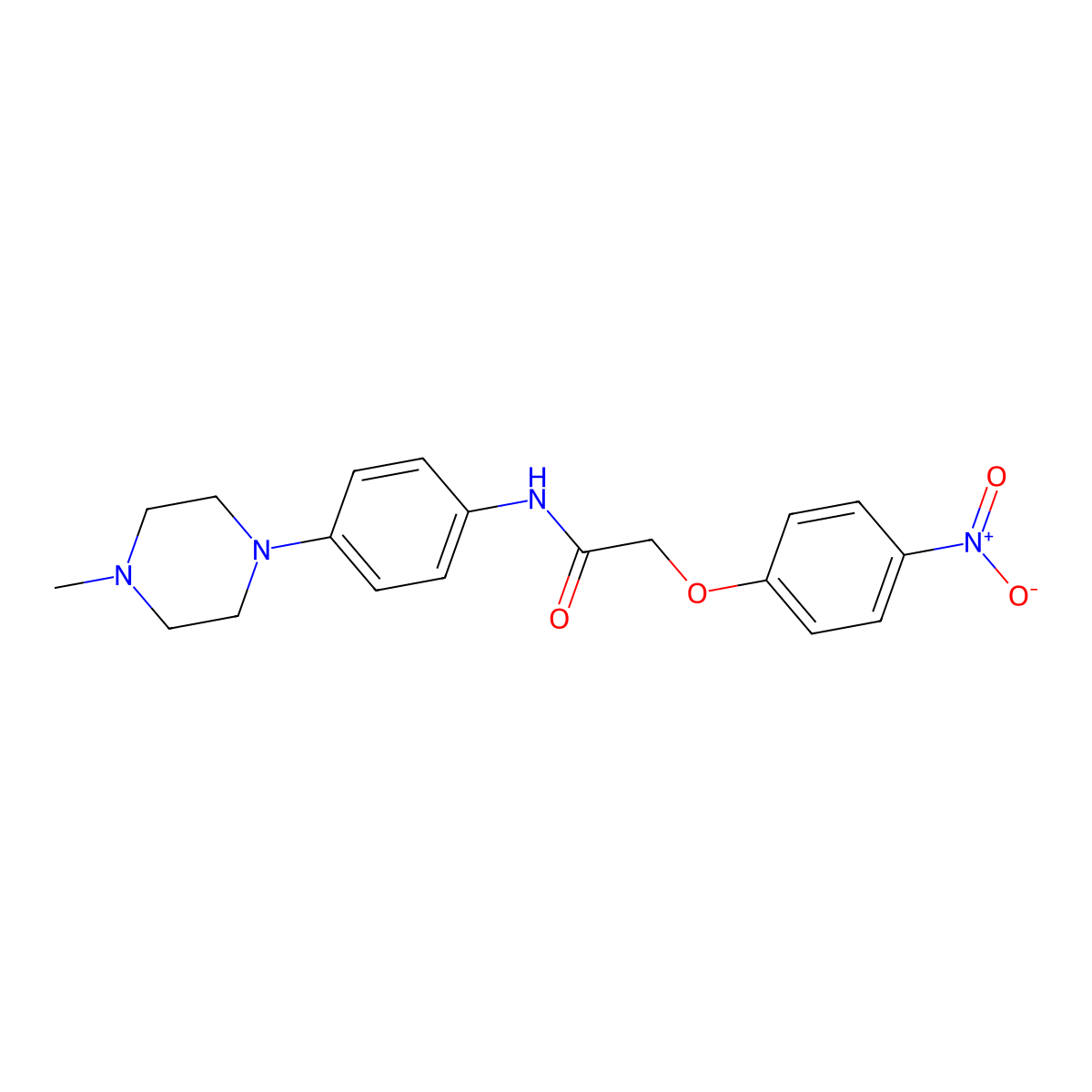 N-[4-(4-methylpiperazin-1-yl)phenyl]-2-(4-nitrophenoxy)acetamide molecular structure, CAS 573934-33-5