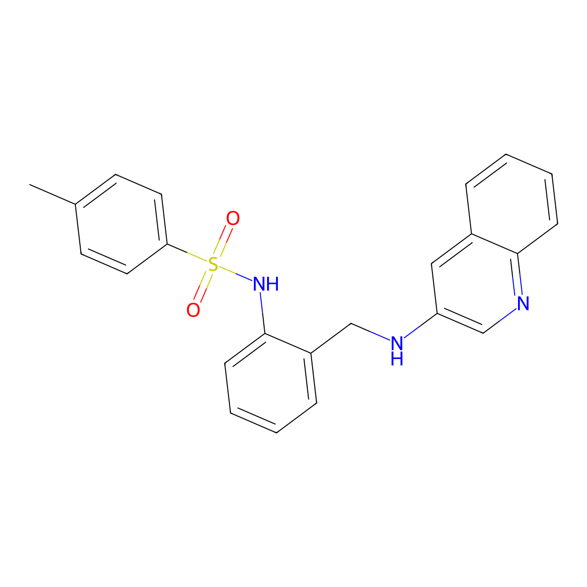 4-methyl-N-[2-[(quinolin-3-ylamino)methyl]phenyl]benzenesulfonamide molecular structure, CAS 573934-56-2