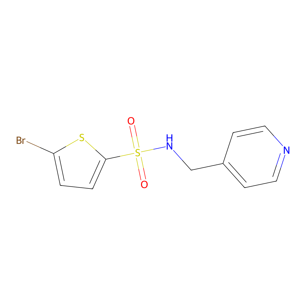 5-bromo-N-(pyridin-4-ylmethyl)-2-thiophenesulfonamide molecular structure, CAS 573934-78-8