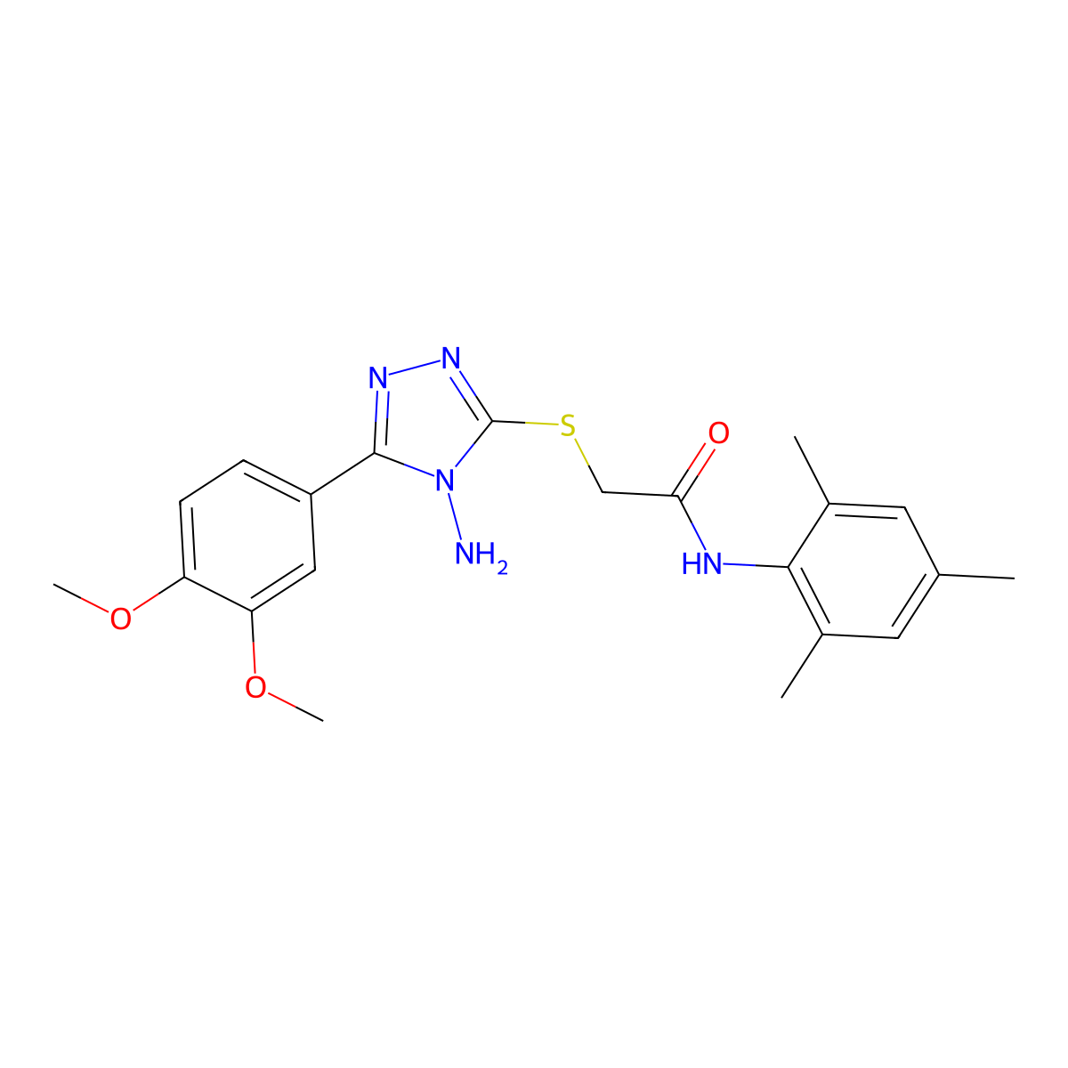 2-{[4-amino-5-(3,4-dimethoxyphenyl)-4H-1,2,4-triazol-3-yl]sulfanyl}-N-(2,4,6-trimethylphenyl)acetamide molecular structure, CAS 573935-24-7