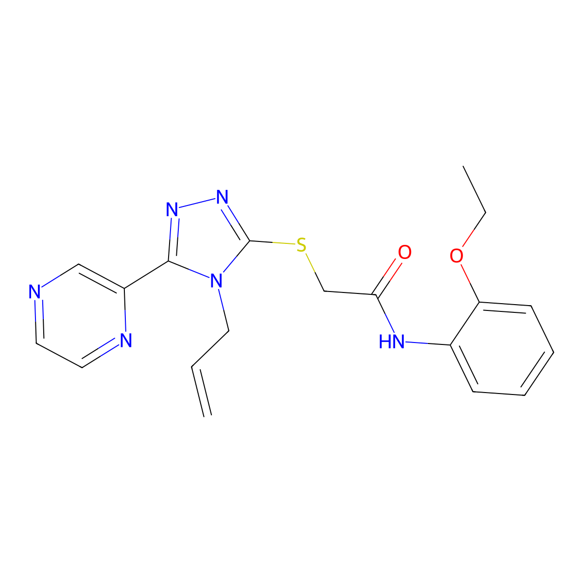 N-(2-ethoxyphenyl)-2-{[4-(prop-2-en-1-yl)-5-(pyrazin-2-yl)-4H-1,2,4-triazol-3-yl]sulfanyl}acetamide molecular structure, CAS 573935-26-9