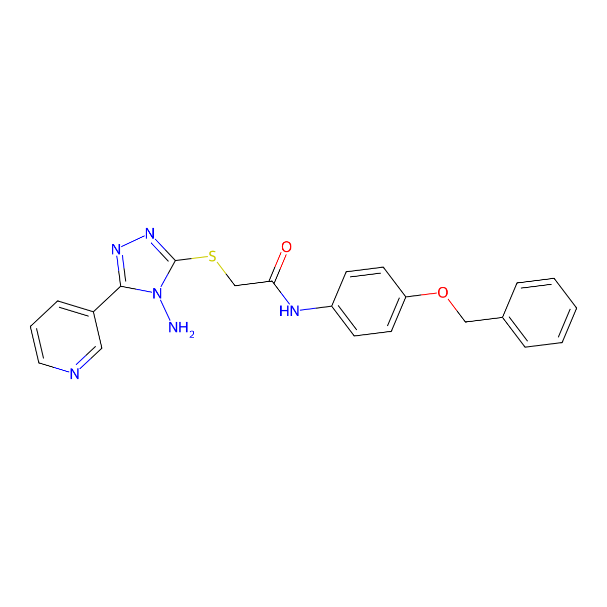 2-{[4-amino-5-(pyridin-3-yl)-4H-1,2,4-triazol-3-yl]sulfanyl}-N-[4-(benzyloxy)phenyl]acetamide molecular structure, CAS 573935-66-7