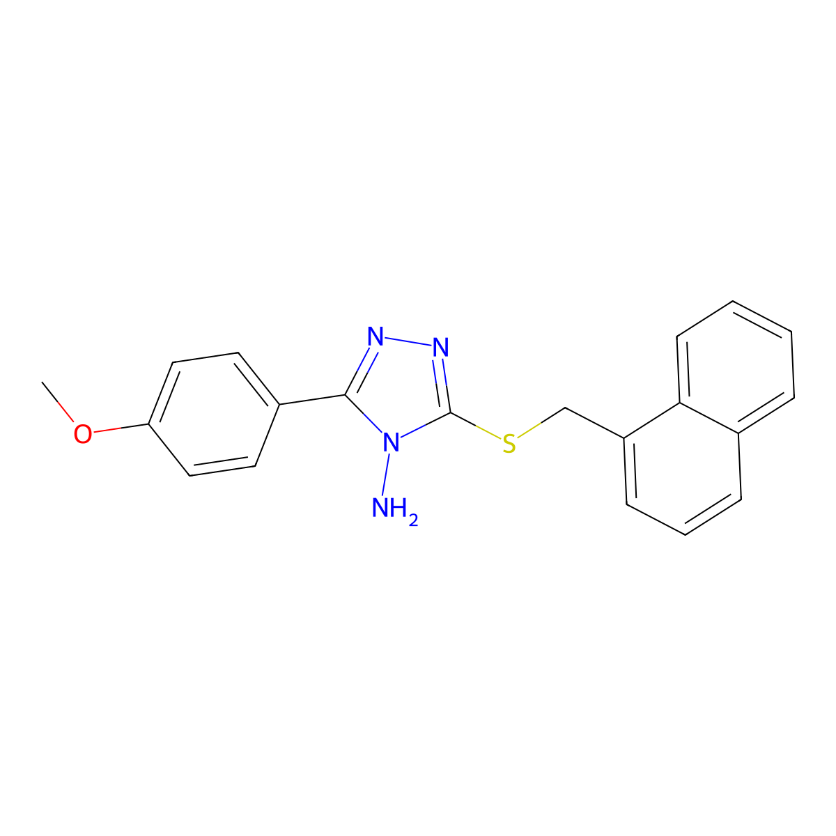 5-(4-Methoxyphenyl)-3-(naphthylmethylthio)-1,2,4-triazole-4-ylamine molecular structure, CAS 573935-80-5