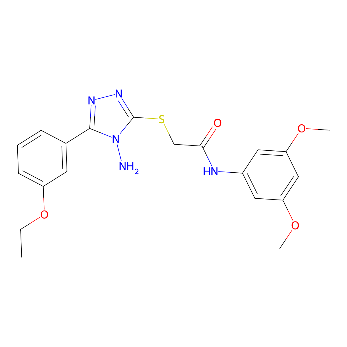 2-[4-amino-5-(3-ethoxyphenyl)(1,2,4-triazol-3-ylthio)]-N-(3,5-dimethoxyphenyl) acetamide molecular structure, CAS 573935-84-9