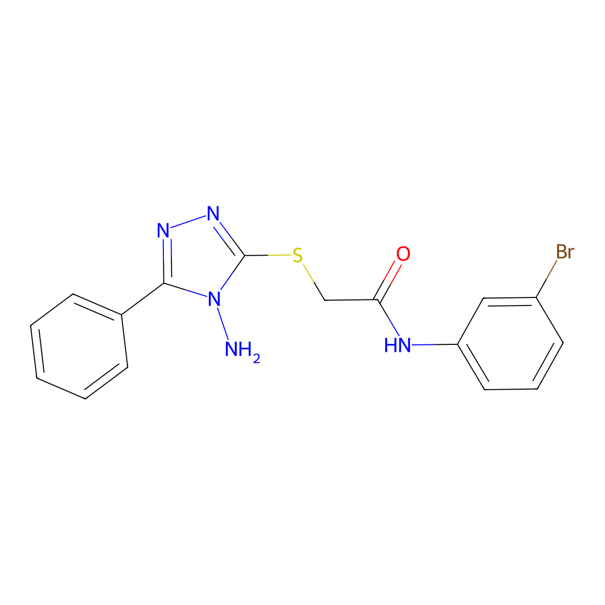 2-[(4-amino-5-phenyl-4H-1,2,4-triazol-3-yl)sulfanyl]-N-(3-bromophenyl)acetamide molecular structure, CAS 573936-22-8