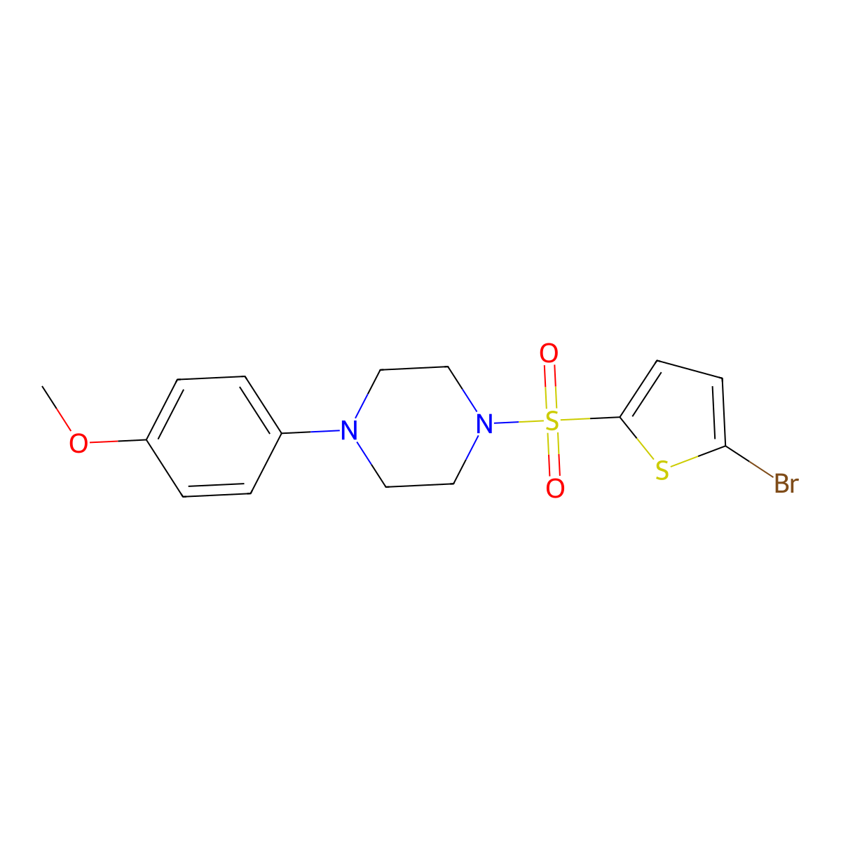 1-(5-Bromothiophen-2-yl)sulfonyl-4-(4-methoxyphenyl)piperazine molecular structure, CAS 573936-74-0