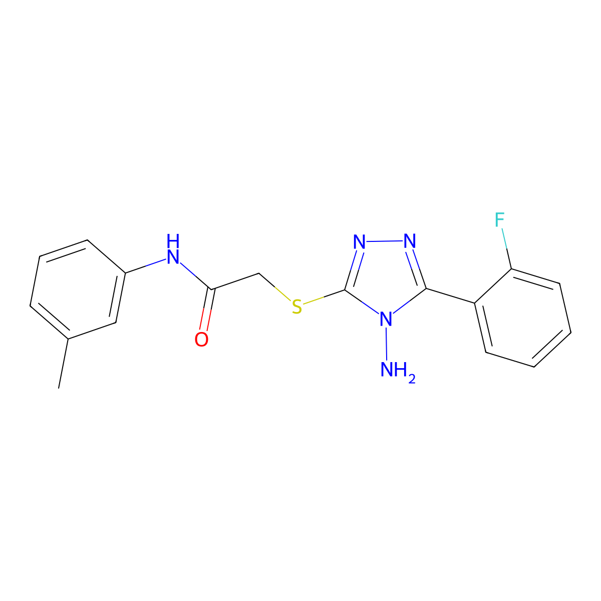 2-{[4-amino-5-(2-fluorophenyl)-4H-1,2,4-triazol-3-yl]sulfanyl}-N-(3-methylphenyl)acetamide molecular structure, CAS 573937-74-3