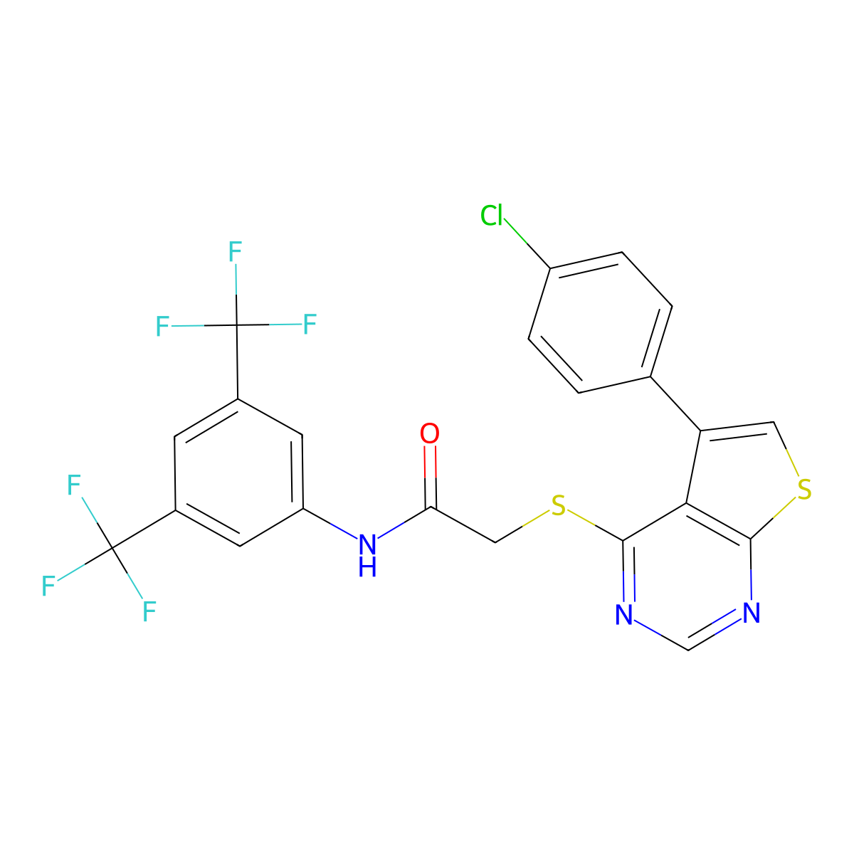 C22H12ClF6N3OS2 molecular structure, CAS 573938-66-6