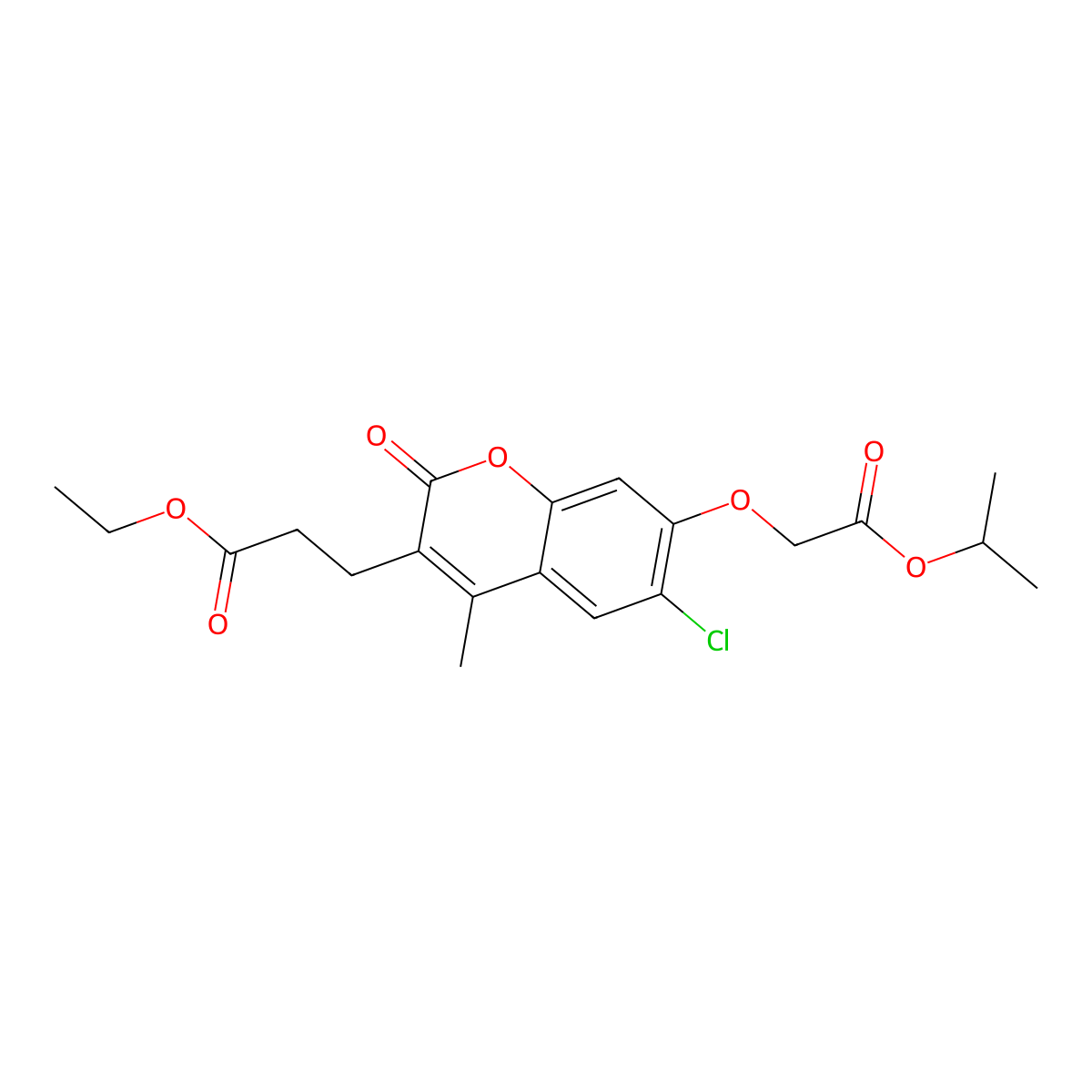 ethyl 3-[6-chloro-7-(2-isopropoxy-2-oxoethoxy)-4-methyl-2-oxo-2H-chromen-3-yl]propanoate molecular structure, CAS 573939-37-4